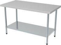 Combisteel Table de travail démontable en acier inoxydable | Étagère inférieure | 200cm