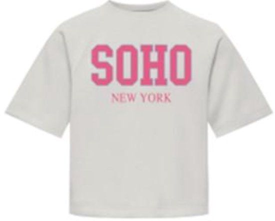 ONLY KIDS ONLY KOGDITTA LIFE SOHO S/S UB CS SWT Meisjes Trui - Maat 146/152 - Katoen - Korte mouw - Ronde hals - Cloud Dancer