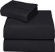 ComfyWell Eenpersoons hoeslaken - eenpersoons bed met diepe zak (35 cm) - Zacht geborstelde microvezelstof, zwart beddengoed, krimp- en vervagingsbestendig, eenpersoons (65 x 95 cm), zwart