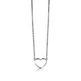 Zinzi zilveren ketting 43cm met hart plaatje 10mm om te graveren ZIC2346