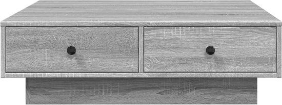 vidaXL Salontafel - 90x90x28 cm - Hout - Grijs Sonoma Eikenkleurig