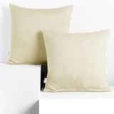 DecoKing 2 kussenslopen 40x40 cm jersey katoen rits beige amber