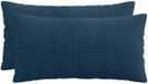 vidaXL Kussensloop 2 pcs ALMELO Marineblauw 40 x 80 cm corduroy