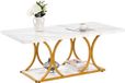 VEVOR Salontafel/Bijzettafel Marmerlook Wit 120 x 59,5 x 48 cm