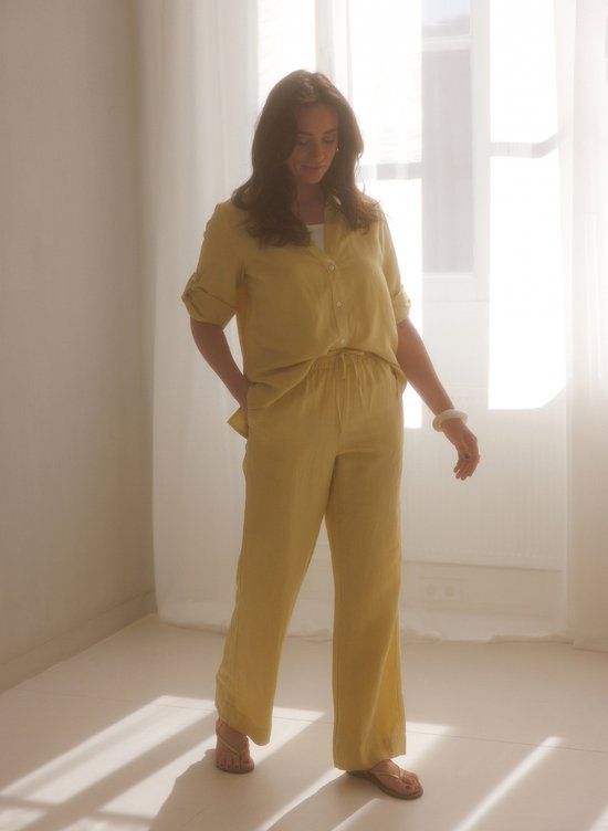 YEST Merel Essential Bottoms - Raffia Yellow - maat 36