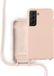 Coverzs Étui en silicone avec cordon - Samsung Galaxy S21 - Rose