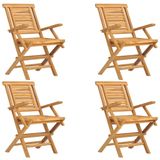 Chaises pliantes, 4 pièces, 56x63x90 cm, teck massif