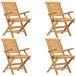 Chaises pliantes, 4 pièces, 56x63x90 cm, teck massif