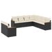 vidaXL Loungeset met kussens, polyrattan, zwart