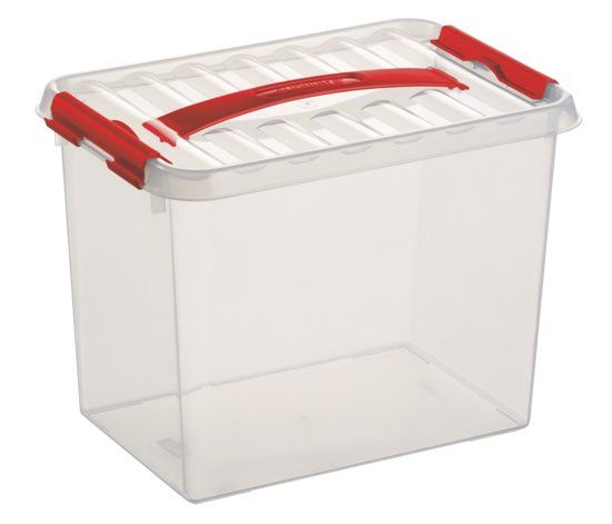 Sunware Q-line Opbergbox 9L - transparant/rood