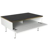 WELL HOME MOBILIARIO & DECORACIÓN Bijzettafel, 100% spaanplaat met melaminecoating, witgoud, zwart