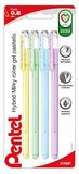 Pentel K108P Hybrid Milky Gel Roller Pastel kleuren 4 stuks (groen, paars, geel, lichtblauw)