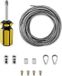 Ibenzoa® Système de câble en acier inoxydable, 6 mètre x Ø 2 mm – Acier inoxydable 304, revêtement PVC, 2x fermoirs en acier inoxydable M2 et 2x cosses à sertir en aluminium M2, adapté pour une utilisation dans les tentes, les cordes à linge et sur les terrasses