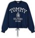 Tommy Hilfiger Dames Sweater Katoen Maat S Marine/Wit