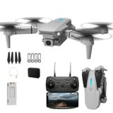 FACEGLE Drone jouet E88, Quadricoptère pliable, Double caméra haute définition avec maintien par flux optique, Cadeau essentiel pour les débutants (Mini drone télécommandé FPV - Gris)