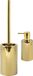 Spirella Badkamer accessoires set - WC-borstel/zeeppompje - porselein - goud - Luxe uitstraling