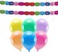 Haza - Verjaardag woonkamer versiering set - 2x slingers - en 100x party ballonnen - in mix kleuren