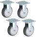 Merkloos Relaxdays meubelwielen - set van 4 - 75 mm - max. 280 kg - geluiddempend - zwaarlast