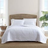 Tommy Bahama Costa Sera Collectie Zacht en ademend, Quilt Bedpsread Coverlet Seasons, Voorgewassen voor extra zachtheid, Volledig/Koningin, Wit