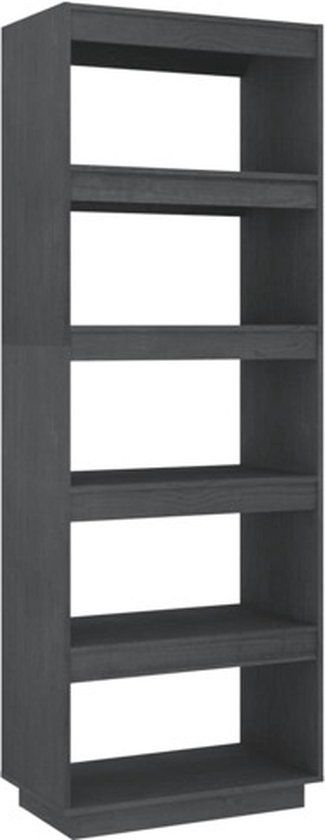 vidaXL Boekenkast/kamerscherm 60x35x167 cm massief grenenhout grijs