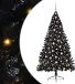 vidaXL Kunststof Voorverlichte Kerstboom met 300 LED Zwart 210 cm PVC