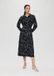 s.Oliver Robe rayée Bleu marine Manches longues Col classique Polyester 34