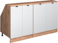 Vicco R-Line Keukenkast voor schuine wand – 140 cm Set van 2 kastrompen 60 cm diepte Witte golf