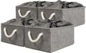 Merkloos Panier de rangement Lot de 4 - Gris - Coton - 14,97 l