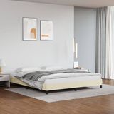 vidaXL Bedframe Kunstleer Crèmekleurig 160x200 cm