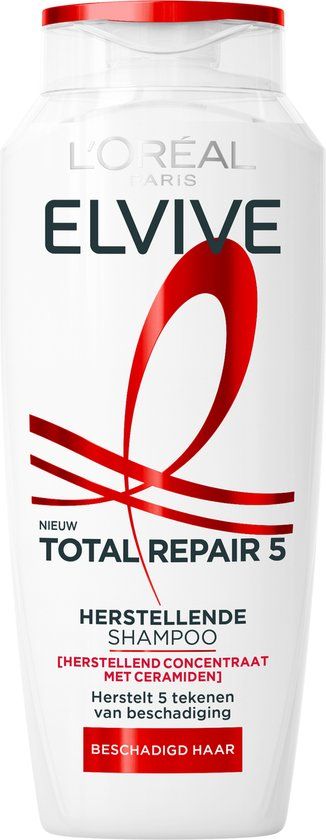 Elvive L'Oréal Paris Elvive Total Repair 5 Shampoo - Voor beschadigd haar - Herstellend concentraat met ceramiden - 250ML