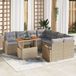 vidaXL Banc de jardin 9 pièces Beige Polyrotin