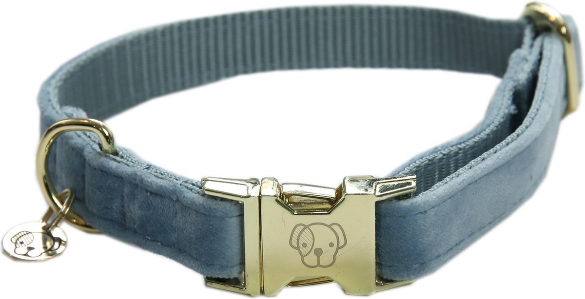 Kentucky Dogwear Hondenhalsband Velvet - Lichtblauw M 36-52cm Lichtblauw