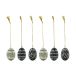 House Doctor Œuf de Pâques Deco 5 cm 6 pièces Noir-blanc cassé