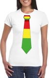 Bellatio Decorations Shoppartners Bv Wit t-shirt met Limburgse kleuren stropdas dames - Carnaval shirts XL