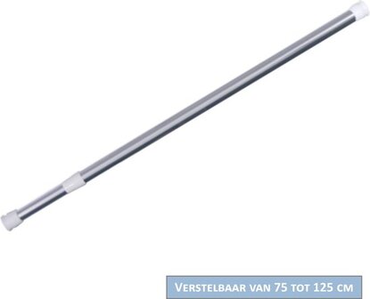 AquaVive Douchestang - Verstelbaar 75-125cm - Chroom - Rond