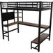 Lit Mezzanine 90 X 200 Cm En Métal Avec Bureau, Étagères, Échelle, Led Et Usb-c