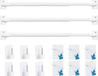 Unyqoos® Tringle de rideau de bistrot extensible Blanc 30-50 cm Lot de 3
