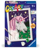 Ravensburger Creart E: Eenhoorn, diamanten, schilderen op nummer voor kinderen, knutselset voor kinderen met glitterstickers, complete schilderset voor kinderen, knutselset voor meisjes van 7 jaar