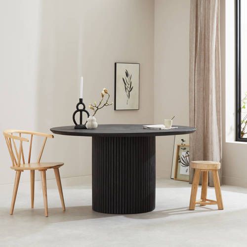 Eetkamertafel Jaime (Ø140 cm) - Zwart - 8719542570408