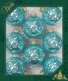 Krebs Kerstballen - 8x stuks - glas - blauw - 7 cm