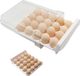 OEM Shenzhen Haorui Industrial Technology Co., Ltd. Plastic Opslag Eierdoos - 20 Eieren - Grote Capaciteit - Draagbare Eierhouder voor Keuken en Koelkast - Transparant - Bewaren van Eieren en Eendeneieren