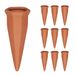 Relaxdays waterdruppelaar 10 stuks, voor petflessen van 1 l, druppelsysteem kamerplanten & balkonbakken, terracotta