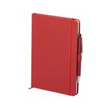 Merkloos Shoppartners Notitieboekje - Rood - A5 - Hardcover - Met elastiek en pen - 2 stuks