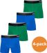 Apollo Bamboo Boxershorts - 4-Pack - Men's - Blue/Green - XXL