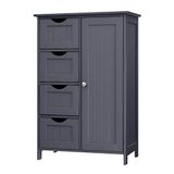 Vasagle CaliCosy Petite commode 4 tiroirs et 1 porte bleu foncé - L55 cm