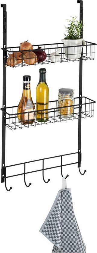 Wenko Multifunctioneel over de deur rek - Zwart - Metaal - Modern