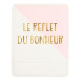 Draeger Paris zakspiegel, motief: geluk, roze, vierkante make-upspiegel, ideaal voor thuis en op reis, 9 x 7 cm, gepersonaliseerd cadeau, goed humeur, alle gelegenheden