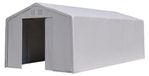Tente de stockage mobile 5x10 m – Toile PVC 720 g/m², acier galvanisé Ø76 mm, porte coulissante 2,6x3 m, hauteur latérale 3 m - Gris
