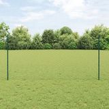 vidaXL Hexagonale omheining met palen, 100 x 1,2 m, PVC-coating op staal, Groen