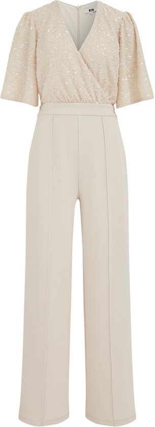 WE Fashion Dames jersey jumpsuit met pailletten